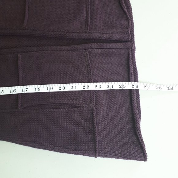 PURE Handknit Purple Open Front Knit Cardigan - Picture 9 of 12